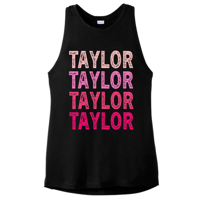 Name T.aylor I Love T.aylor Ladies Tri-Blend Wicking Tank