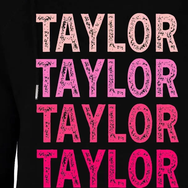 Name T.aylor I Love T.aylor Womens Funnel Neck Pullover Hood