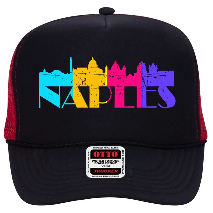 Napels Travel Italy Pride Gift Italian City Holidays Cool Gift High Crown Mesh Trucker Hat