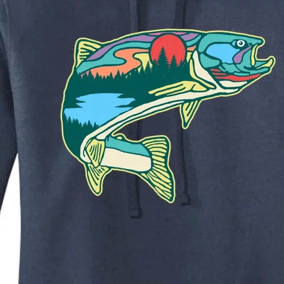 Mens Fishing Hoodies Fading Trout Graphic Fly Fishing Gifts Mens