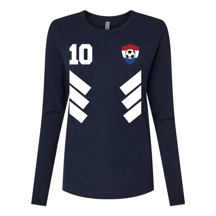 Netherlands Team Jersey Soccer Crest Womens Cotton Relaxed Long Sleeve T-Shirt