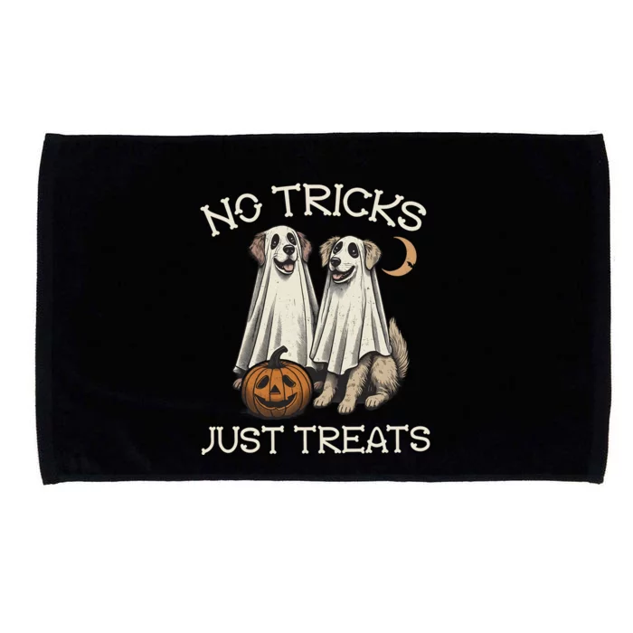 No Tricks Just Treats Funny Halloween Dog Microfiber Hand Towel