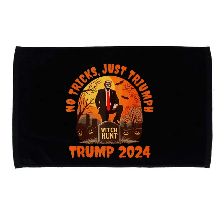 No Tricks Just Triumph Trump 2024 Halloween Witch Hunt Design Microfiber Hand Towel