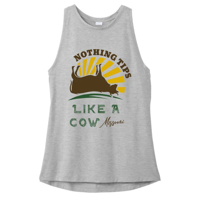 Nothing Tips Like A Cow Missouri Ladies Tri-Blend Wicking Tank