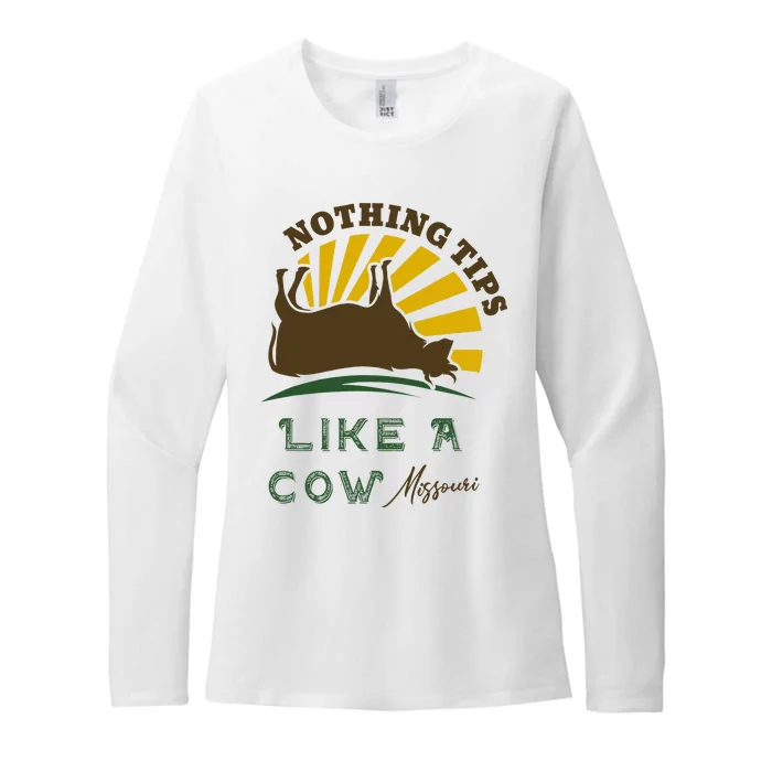 Nothing Tips Like A Cow Missouri Womens CVC Long Sleeve Shirt