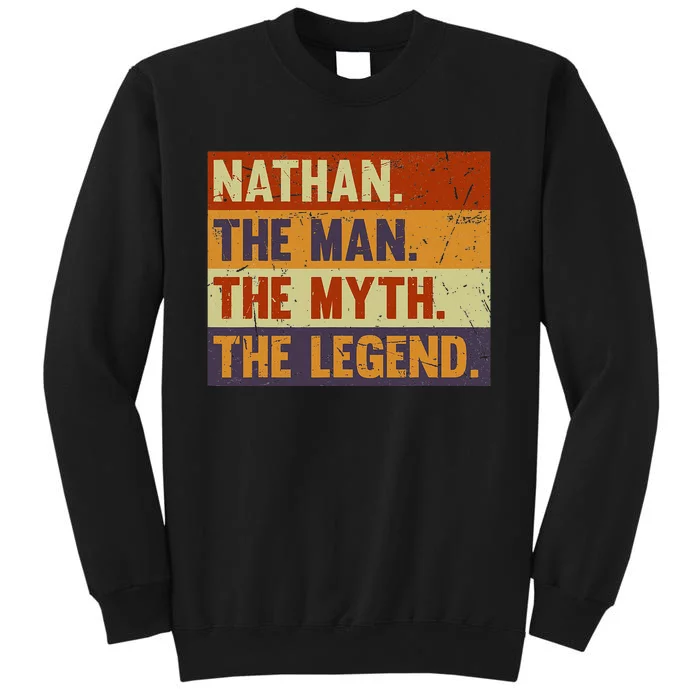 Nathan The Man The Myth The Legend Vintage Gift for Nathan Tall Sweatshirt