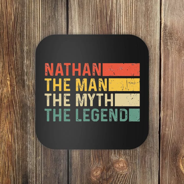 Nathan The Man The Myth The Legend Vintage Gift for Nathan Coaster