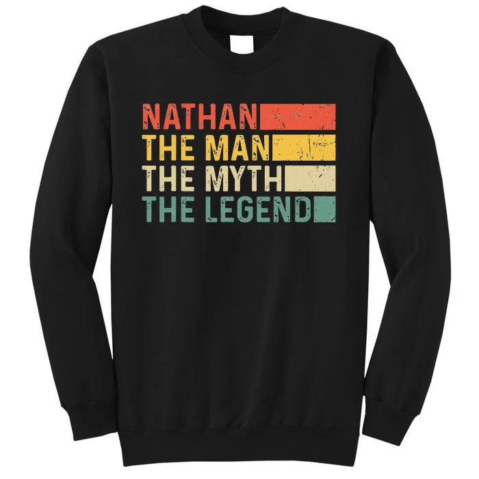 Nathan The Man The Myth The Legend Vintage Gift for Nathan Tall Sweatshirt