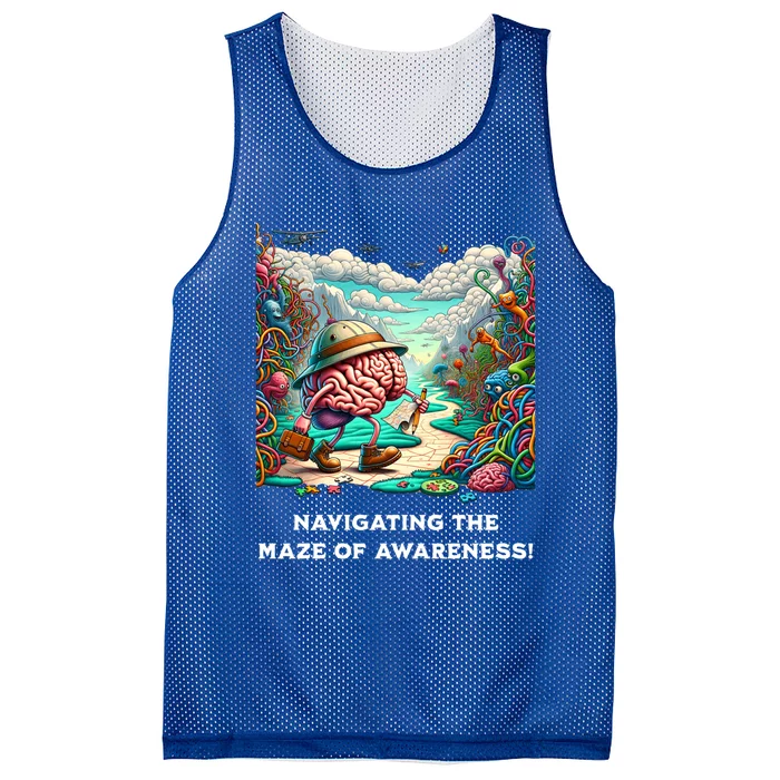 Navigating The Maze Of Awareness Brain Health Adventure Cool Gift Mesh Reversible Basketball Jersey Tank