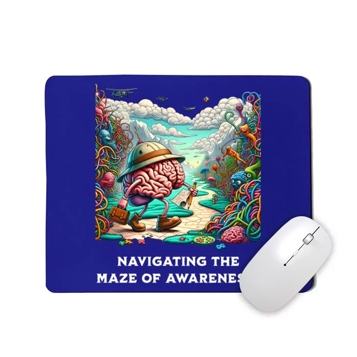 Navigating The Maze Of Awareness Brain Health Adventure Cool Gift Mousepad