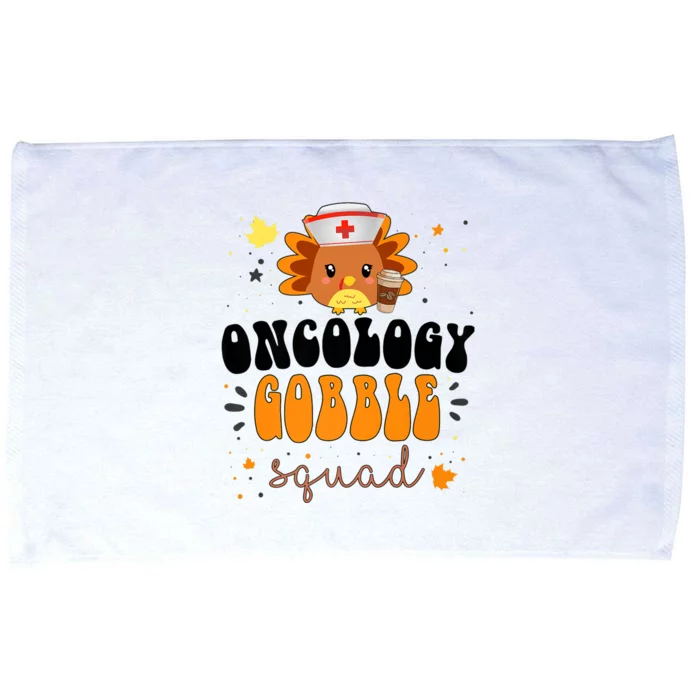 Nurse Turkey Matching Oncology Gobble Squad Thanksgiving Microfiber Hand Towel