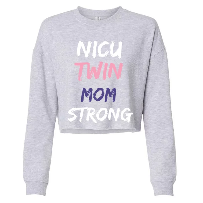 Nicu Twin Mom Strong Gift Cropped Pullover Crew