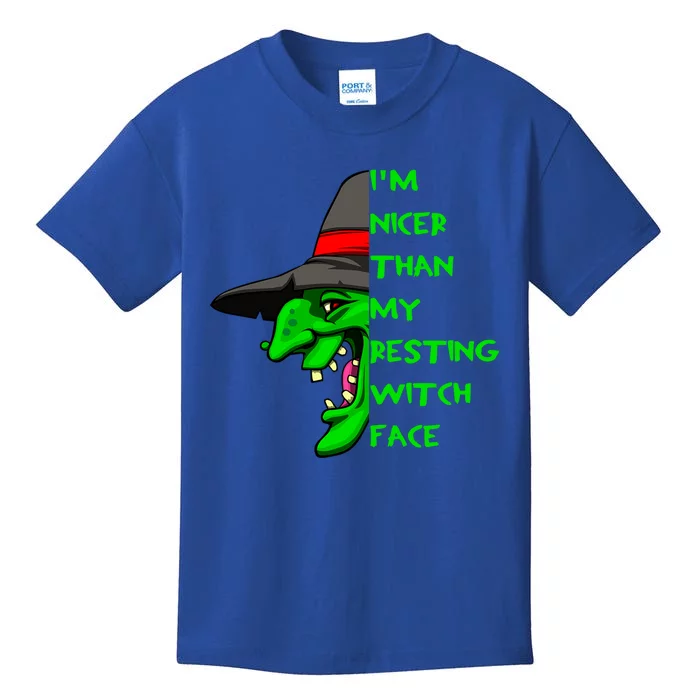 Nicer Than My Resting Witch Face Halloween Gift Kids T-Shirt