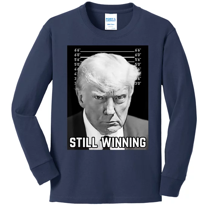 New Trump Mug Shot Still Winning Donald Trump 2024 Kids Long Sleeve Shirt