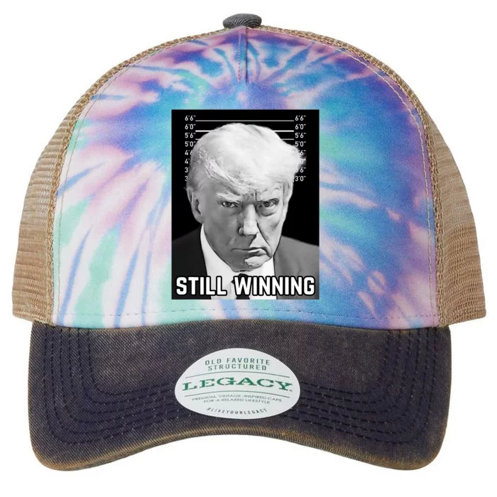 New Trump Mug Shot Still Winning Donald Trump 2024 Legacy Tie Dye Trucker Hat