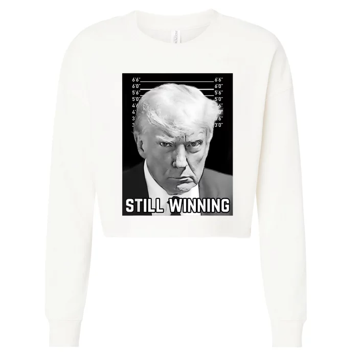 New Trump Mug Shot Still Winning Donald Trump 2024 Cropped Pullover Crew