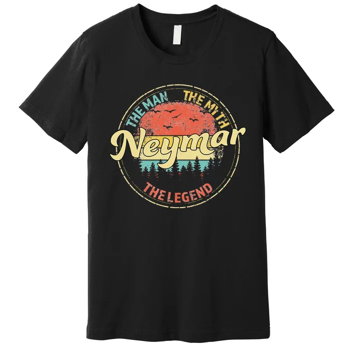 Neymar The Man The Myth The Legend Personalized Name Premium T-Shirt