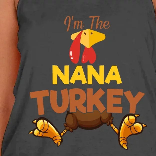 Nana Turkey Matching Family Group Thanksgiving Gifts Women's Knotted Racerback Tank