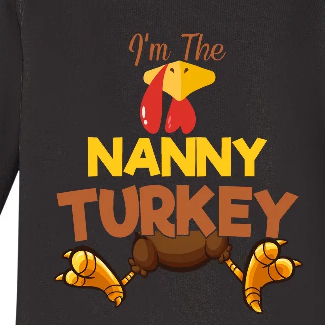 Nanny Turkey Matching Family Group Thanksgiving Gifts Baby Long Sleeve Bodysuit