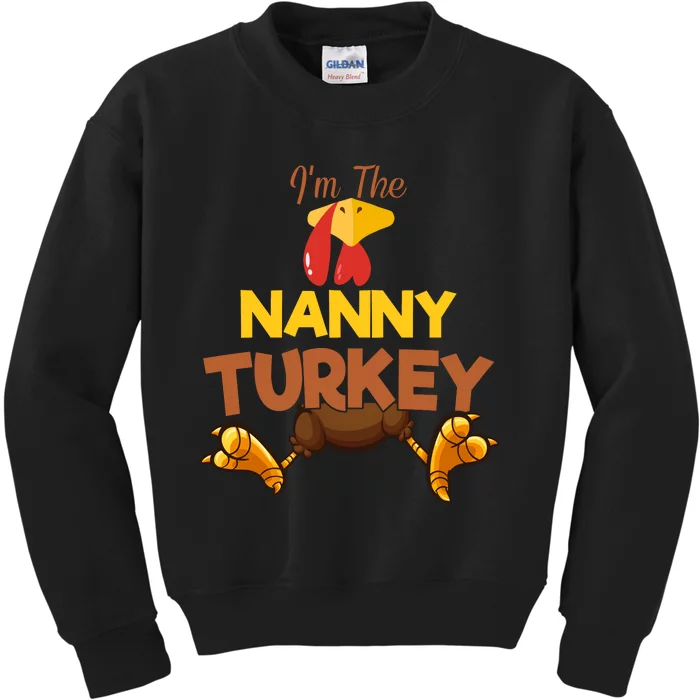 Nanny Turkey Matching Family Group Thanksgiving Gifts Kids Sweatshirt