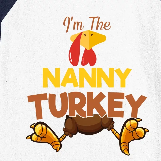 Nanny Turkey Matching Family Group Thanksgiving Gifts Baseball Sleeve Shirt