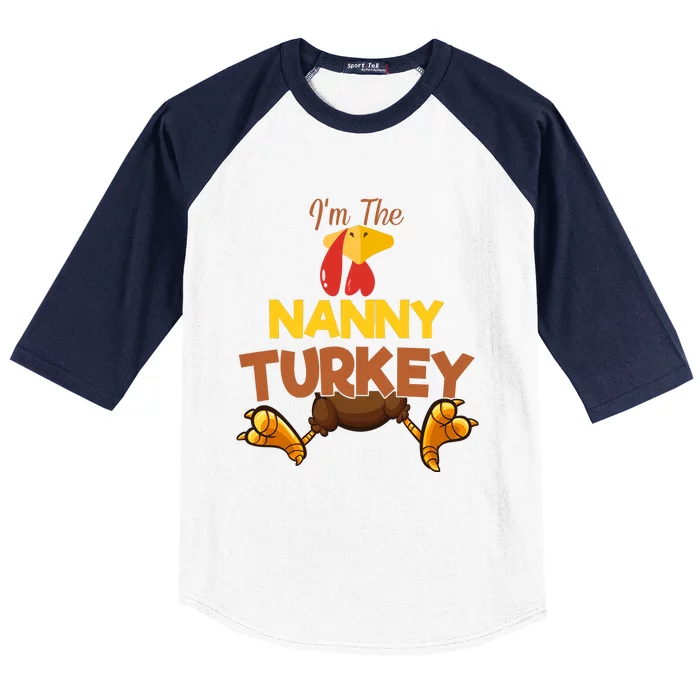 Nanny Turkey Matching Family Group Thanksgiving Gifts Baseball Sleeve Shirt