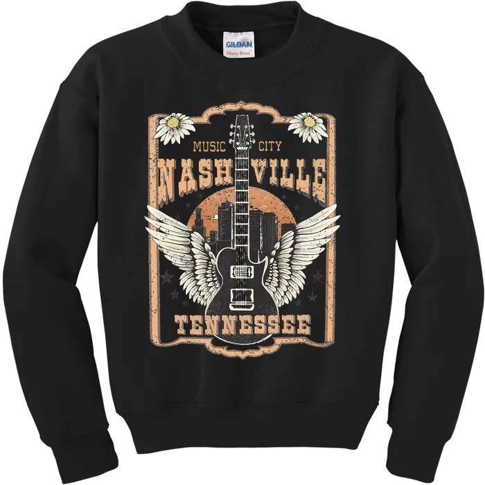 Nashville Tn Music City Cool Fun Kids Sweatshirt