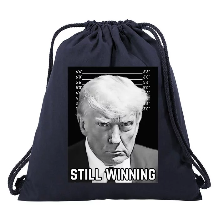 New Trump Mug Shot Still Winning Donald Trump 2024 Drawstring Bag