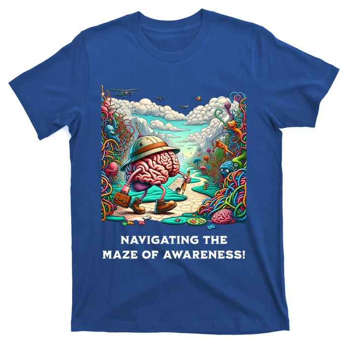 Navigating The Maze Of Awareness Brain Health Adventure Gift T-Shirt