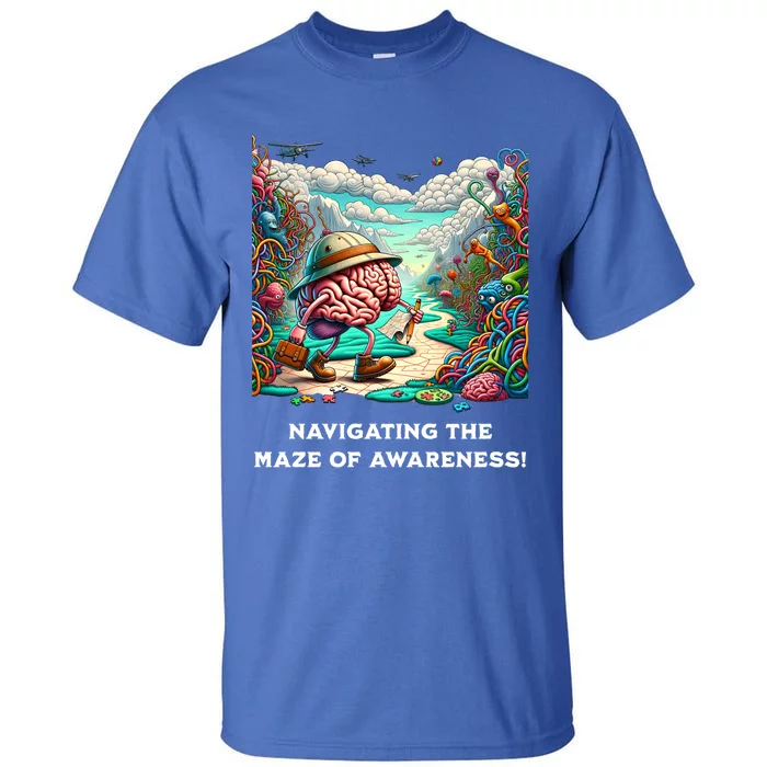 Navigating The Maze Of Awareness Brain Health Adventure Gift Tall T-Shirt