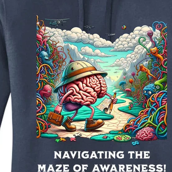 Navigating The Maze Of Awareness Brain Health Adventure Gift Women's Pullover Hoodie