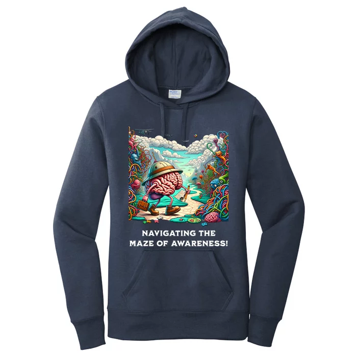 Navigating The Maze Of Awareness Brain Health Adventure Gift Women's Pullover Hoodie