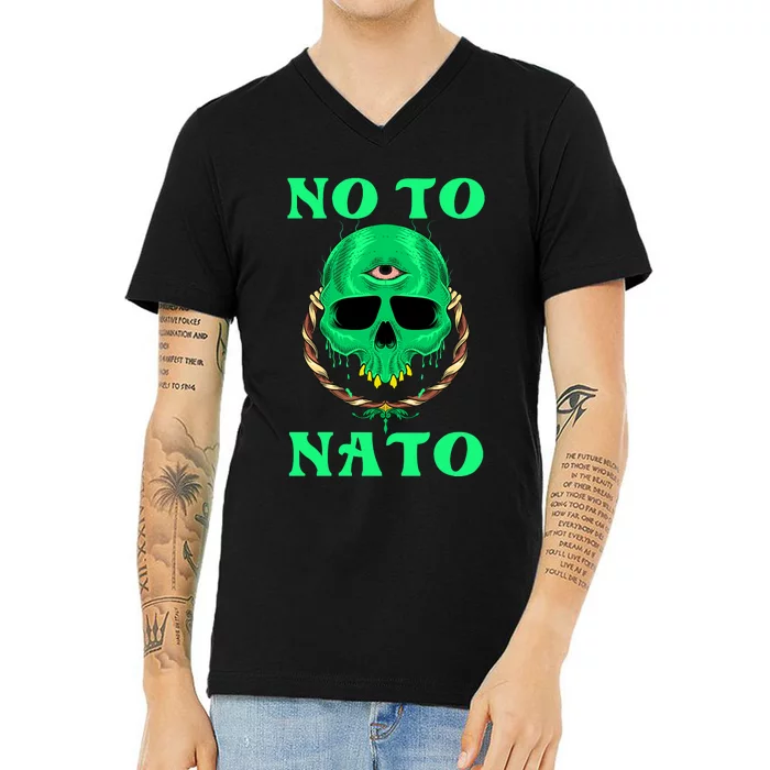 No To NATO Anti War Peace Ukraine V-Neck T-Shirt