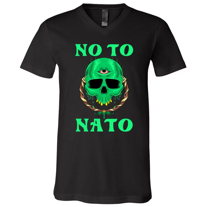 No To NATO Anti War Peace Ukraine V-Neck T-Shirt