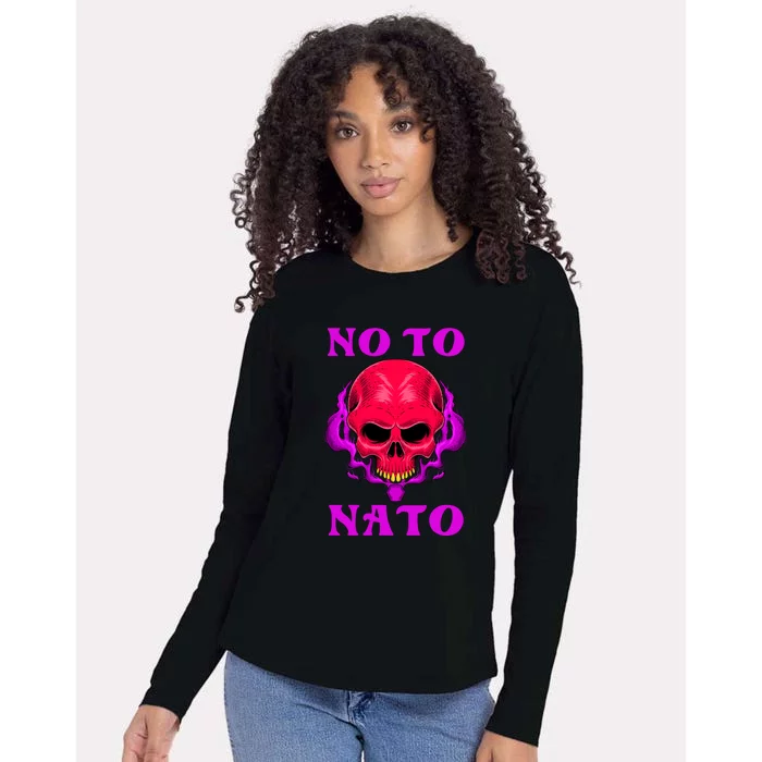 No To NATO Anti War Peace Ukraine Womens Cotton Relaxed Long Sleeve T-Shirt