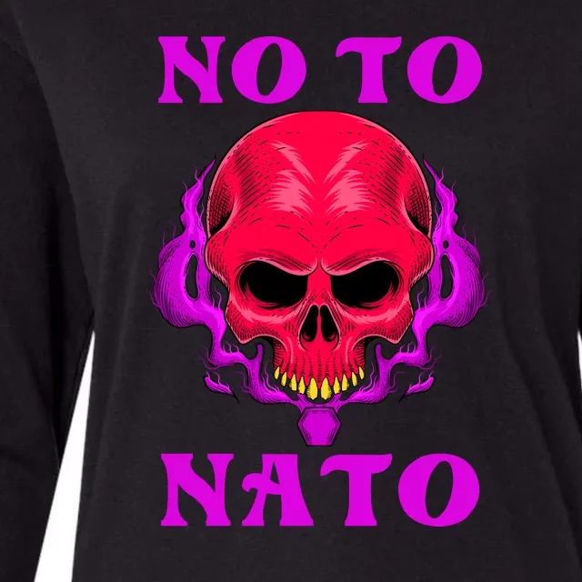 No To NATO Anti War Peace Ukraine Womens Cotton Relaxed Long Sleeve T-Shirt