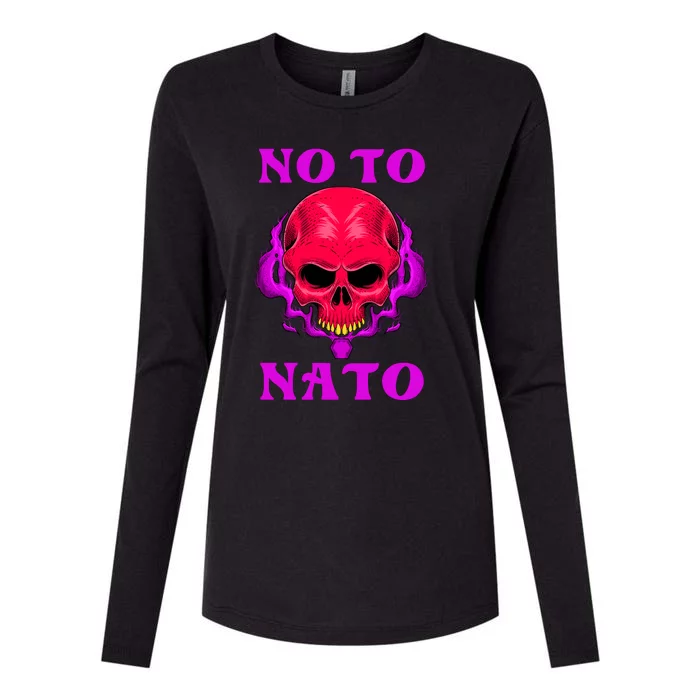 No To NATO Anti War Peace Ukraine Womens Cotton Relaxed Long Sleeve T-Shirt