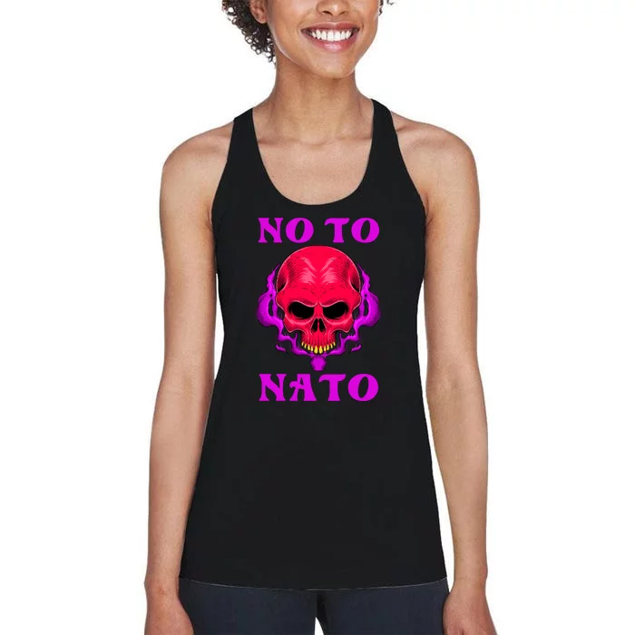 No To NATO Anti War Peace Ukraine Women's Racerback Tank