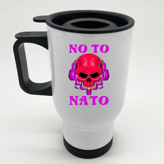 No To NATO Anti War Peace Ukraine Front & Back Stainless Steel Travel Mug