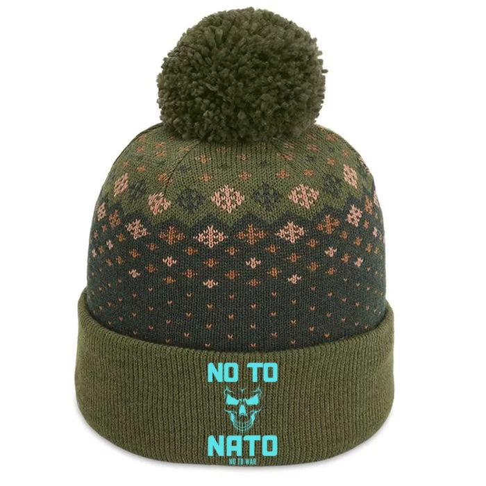 No To NATO Anti War Peace Ukraine The Baniff Cuffed Pom Beanie