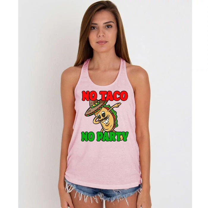 No Taco No Party Fiesta Funny Women's Knotted Racerback Tank