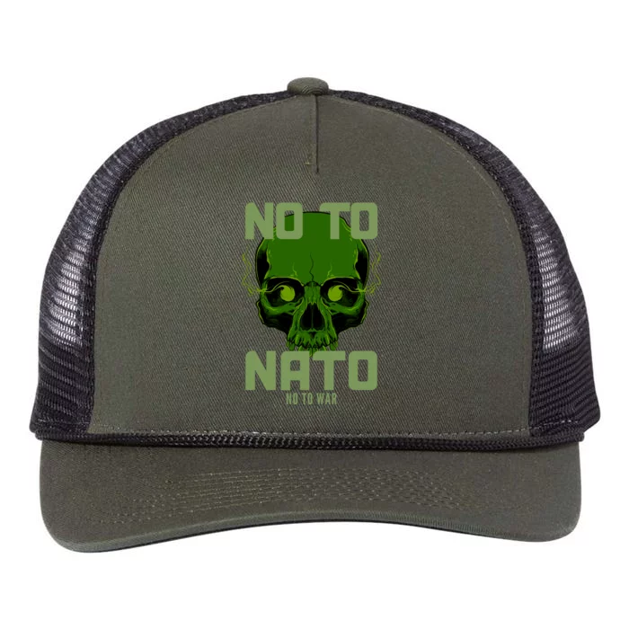 No To NATO Anti War Peace Ukraine Retro Rope Trucker Hat Cap