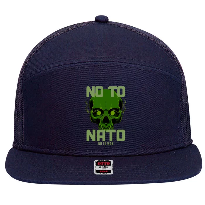 No To NATO Anti War Peace Ukraine 7 Panel Mesh Trucker Snapback Hat