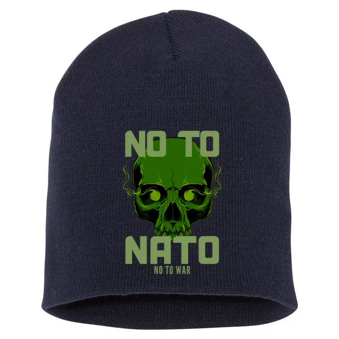 No To NATO Anti War Peace Ukraine Short Acrylic Beanie