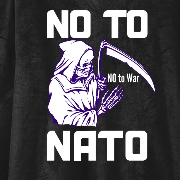 No To NATO Anti War Peace Ukraine Hooded Wearable Blanket