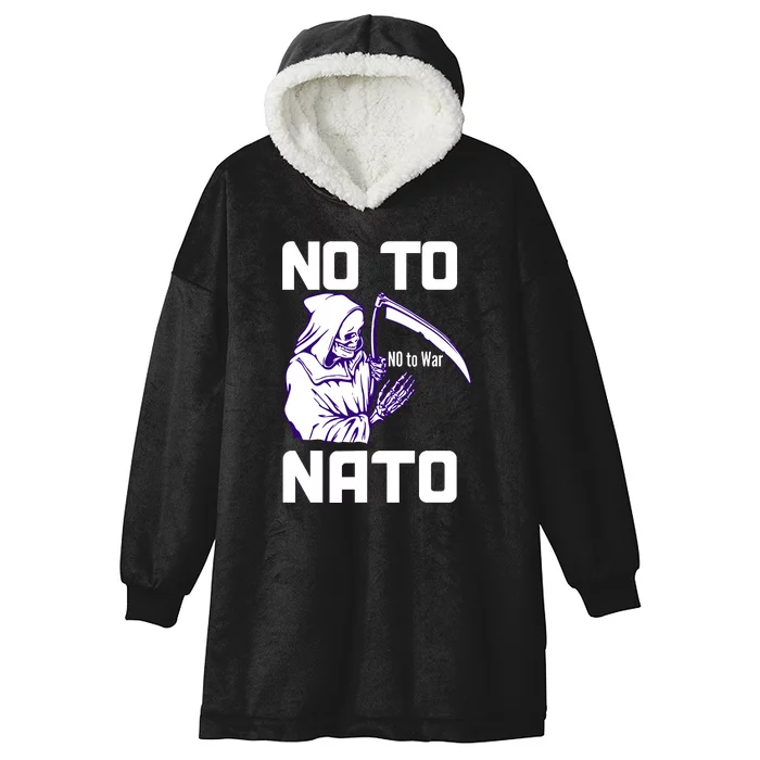 No To NATO Anti War Peace Ukraine Hooded Wearable Blanket