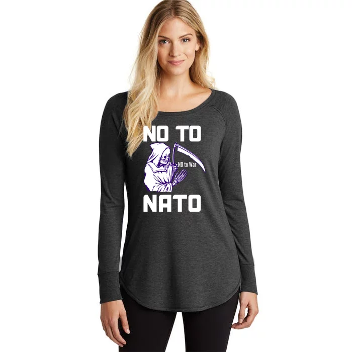 No To NATO Anti War Peace Ukraine Women's Perfect Tri Tunic Long Sleeve Shirt