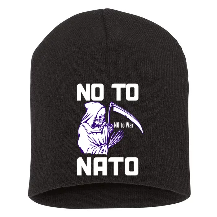 No To NATO Anti War Peace Ukraine Short Acrylic Beanie