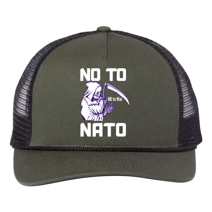 No To NATO Anti War Peace Ukraine Retro Rope Trucker Hat Cap