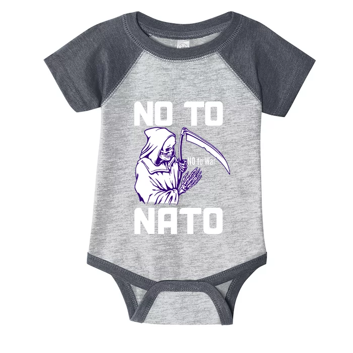 No To NATO Anti War Peace Ukraine Infant Baby Jersey Bodysuit